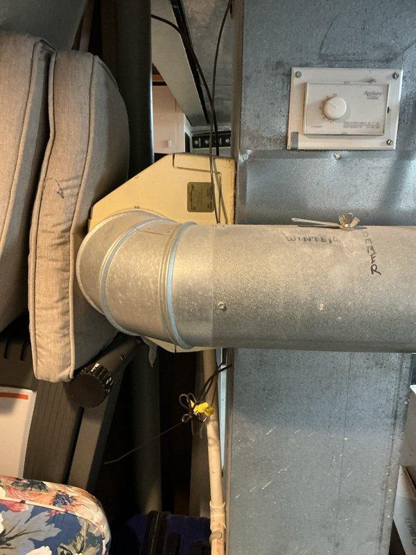 Responded to noise complaint from Comfortmaker furnace. Inspected system including ductwork, Aprilaire controller, and adjacent Lennox unit. Identified loose connection at the furnace-to-ductwork junction where metal tape had deteriorated, causing vibration noise during operation. Resealed connection with appropriate HVAC metallic tape to eliminate noise issue.