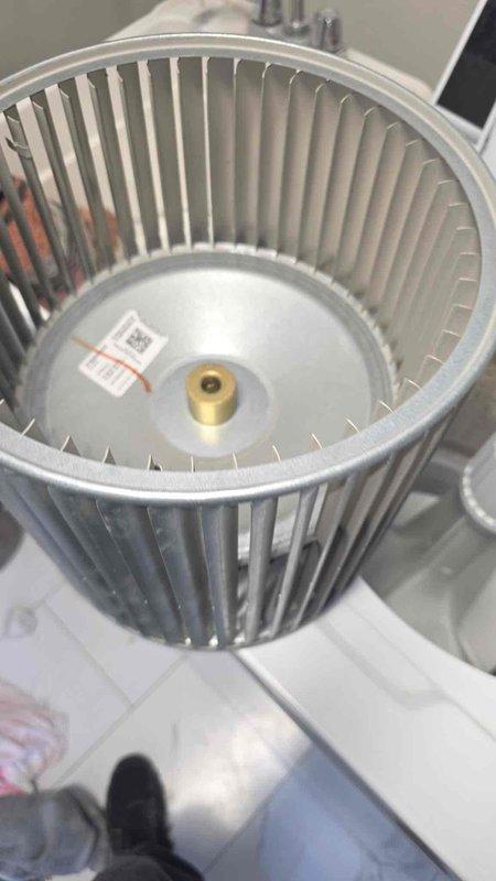 Completed second service call to finalize HVAC maintenance, which included thorough cleaning of the squirrel cage blower wheel to remove accumulated debris and upgrading the filtration system with new pleated filters and installation of supporting filter rails for improved system efficiency and air quality.