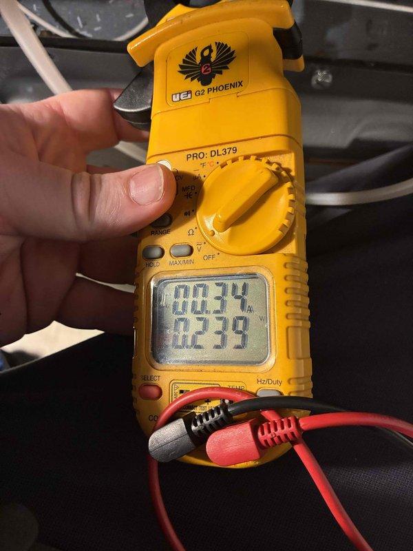 Responded to follow-up service call for intermittent heating issue. Diagnostic testing with UEi G2 Phoenix Pro-DL379 multimeter revealed abnormal amperage readings, while manometer measurements showed gas pressure at 202 inWC with -1.96 differential. Adjusted pressure settings and verified proper ignition sequence, resolving the cycling problem previously reported.