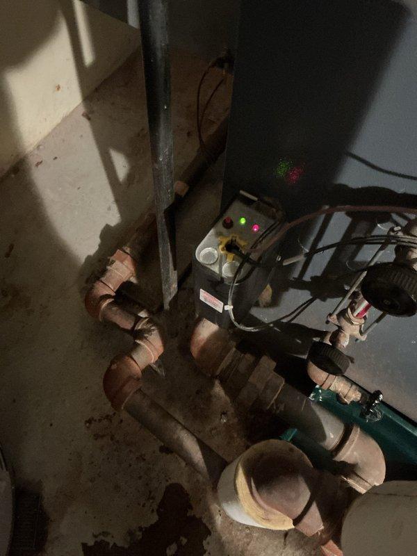 Responded to emergency no-heat call for 15-year-old radiant boiler system. Diagnosed issue with circulation pump control module as indicated by status lights and inspected copper distribution piping. Successfully restored heat and hot water functionality after component replacement and system testing.