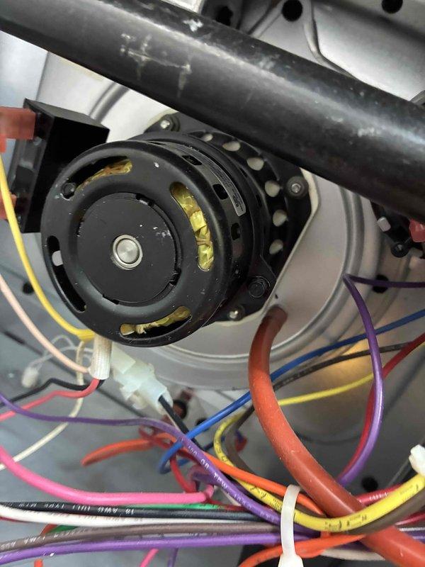 Performed heating maintenance including combustion analysis with Testo 310 showing 15.0% O2 and 6ppm CO readings. Inspected blower motor assembly and wiring connections. Verified customer's filter dimensions were incorrect and assessed non-functioning humidifier causing excessive dryness in home.
