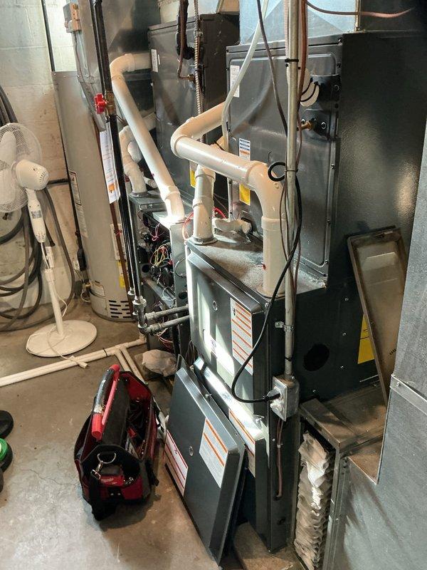 Performed two heating tune-ups for new homeowner, which included a thorough inspection of the furnace components and temperature probe testing to ensure proper system operation. Diagnosed thermostat issues in bathroom that likely requires replacement and identified source of odor from vents during furnace operation; recommended duct cleaning service to address air quality concerns.