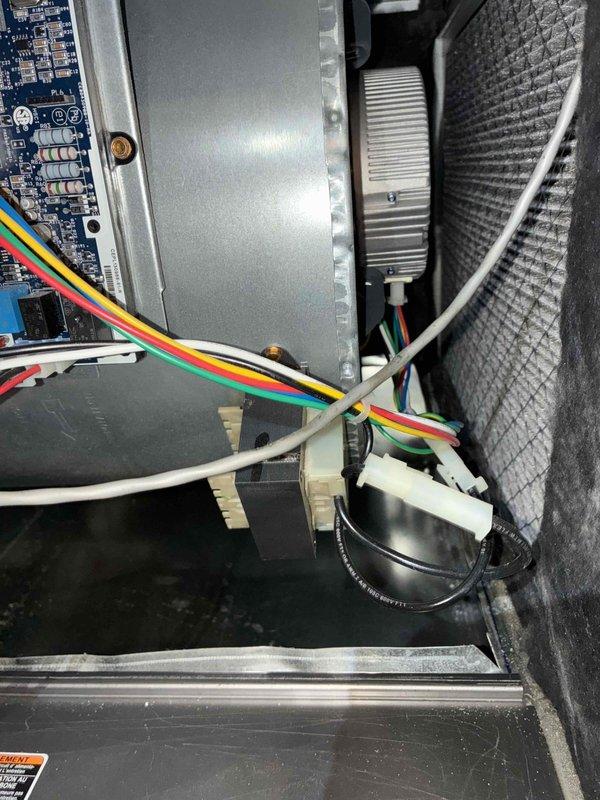 Performed routine heating tune-up on 3-year-old furnace system including electrical component testing with clamp meter to verify proper amperage readings. Investigated customer's concern about potential gas leak near condensate drain; inspected internal components and connections for any signs of leakage. System was found to be operating within normal parameters with all safety devices functioning correctly.