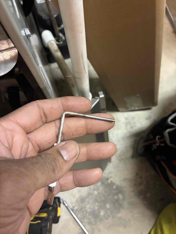 Performed scheduled heating maintenance on furnace system. Inspected internal metal components and removed a bent retention pin/clip. System was fully tested and restored to proper working condition.