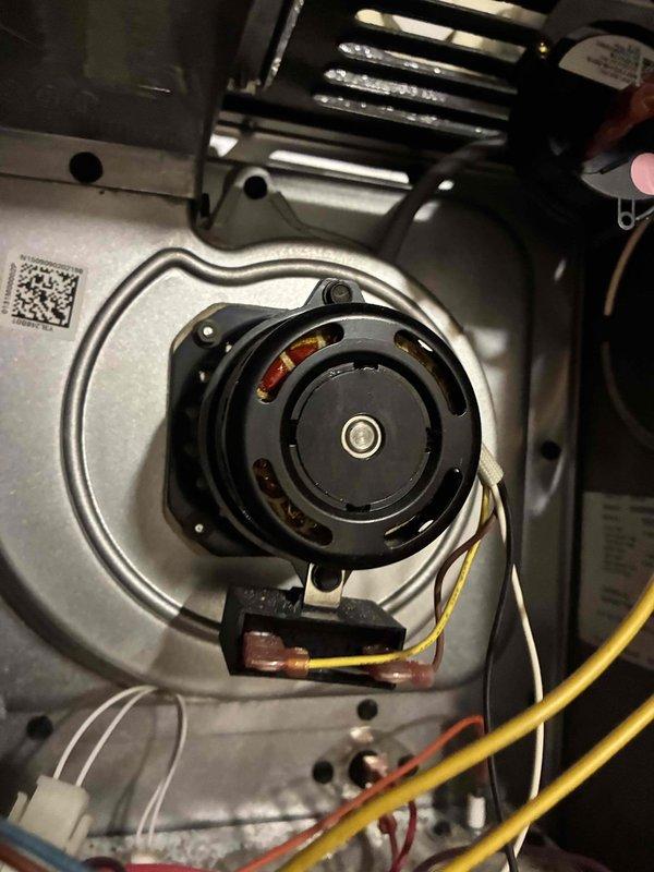 Responded to customer-reported noise concerns from furnace during operation. Inspection revealed dust accumulation on blower wheel causing imbalance and resulting in banging sounds. Cleaned blower assembly and verified proper operation of motor components, eliminating the noise issue during system operation.