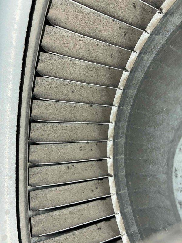 Responded to customer-reported noise concerns from furnace during operation. Inspection revealed dust accumulation on blower wheel causing imbalance and resulting in banging sounds. Cleaned blower assembly and verified proper operation of motor components, eliminating the noise issue during system operation.