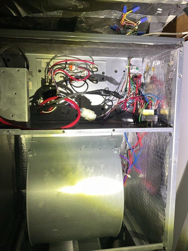 Performed scheduled heating tune-up, including thorough inspection of the blower wheel assembly and electrical control panel. Verified proper operation of all components with special attention to wiring connections and motor function. System is operating within normal parameters with no issues detected.