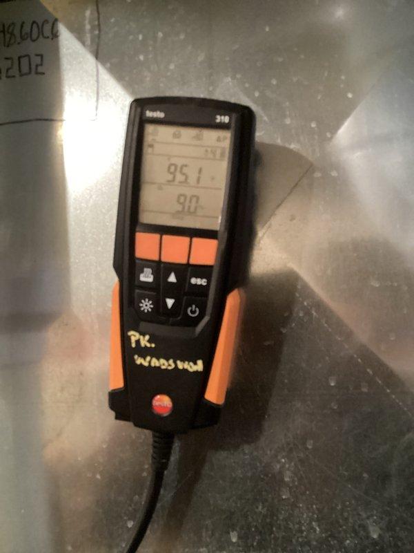 Performed routine furnace maintenance including inspection of blower assembly and wheel. Conducted combustion analysis with testo 310 analyzer, confirming optimal efficiency with readings of 95.1% O2 and 98% combustion efficiency. System is operating within manufacturer specifications.