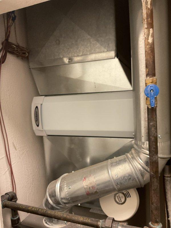 Performed scheduled maintenance service on Lennox furnace system. Inspected unit for proper operation including ventilation, electrical connections, and gas line integrity. System is functioning within normal parameters with some minor corrosion noted on copper piping near the water shut-off valve.