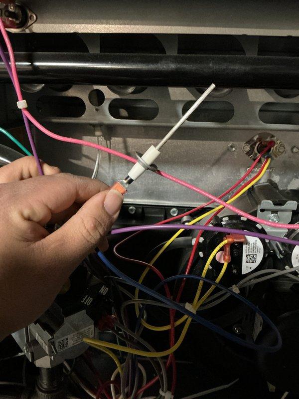 Conducted scheduled heating maintenance service on furnace system. Inspected and verified proper electrical connections to draft inducer motor and control board, ensuring all wire terminals were secure and properly seated. Confirmed operational status of blower assembly and checked system safety controls as part of preventative maintenance protocol.