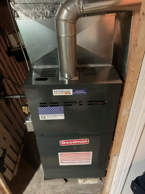 Completed scheduled heating maintenance on Goodman furnace system. Performed internal inspection of circuit board, wiring connections, and heat exchanger components. Customer's MVP maintenance agreement has been renewed.