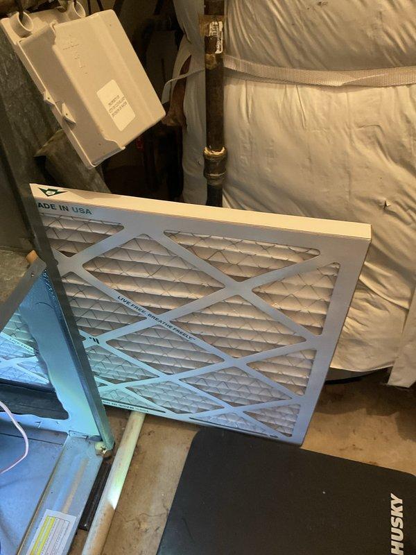 Performed scheduled heating maintenance on residential furnace system. Inspected internal components including motor assembly, wiring connections, and control module, all found in proper working order. Replaced air filter with new pleated filter to ensure optimal system performance and air quality.
