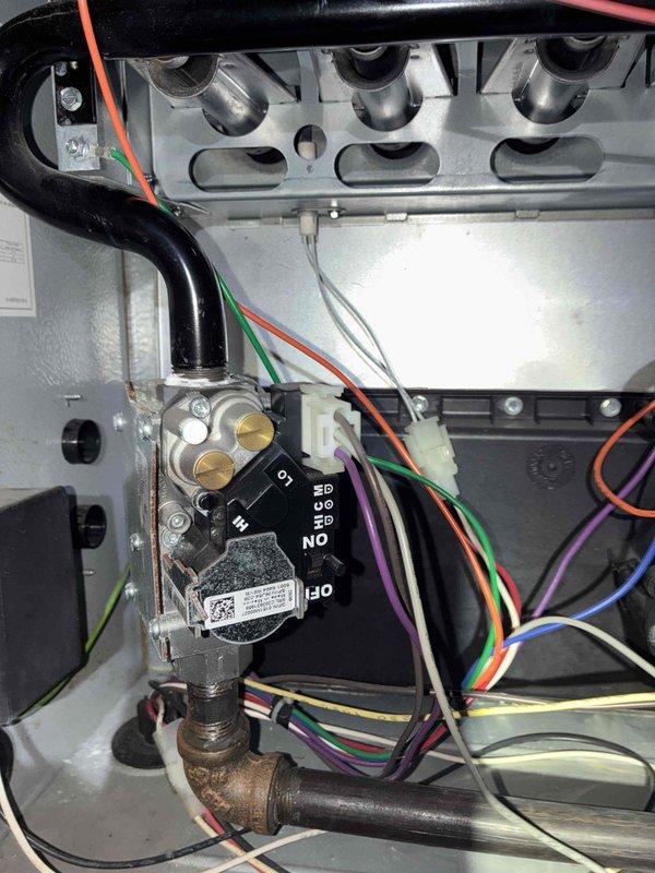 Performed scheduled heating maintenance service on furnace system. Conducted temperature and humidity measurements with readings of 109.4°F and 64% humidity respectively. Inspected gas valve assembly, electrical connections, and heat exchanger components - all found to be in proper working order with no issues detected.