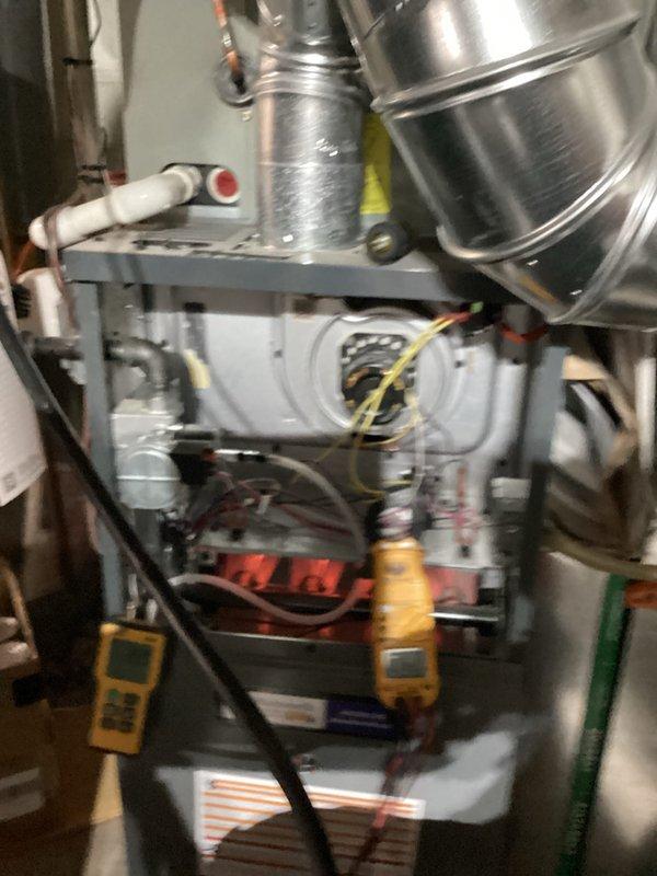 Performed scheduled heating maintenance on residential HVAC system. Conducted combustion analysis using Testo 310 analyzer, confirming proper operation with stack temperature at 328.1°F and O2 levels at 7.2%. System inspected, tested, and left operating within manufacturer specifications.