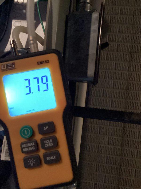 Performed scheduled heating maintenance on furnace system. Conducted diagnostic testing using UEi EM152 measuring device to verify proper system pressure readings of 3.79, and electrical testing with UEi PRO DL379 multimeter confirming normal amp draw readings of 0.019/0.063. All components functioning within manufacturer specifications.