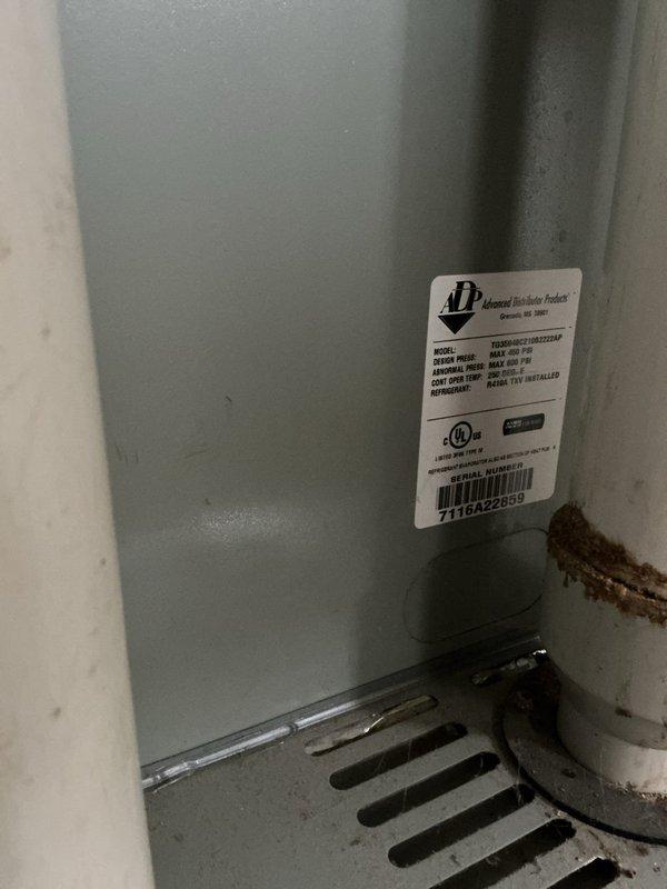 Conducted inspection of American Standard condenser unit that sustained impact damage from detached gutter. Photos documented exterior condition and manufacturer specifications. Assessment completed to determine repairability for insurance claim purposes.