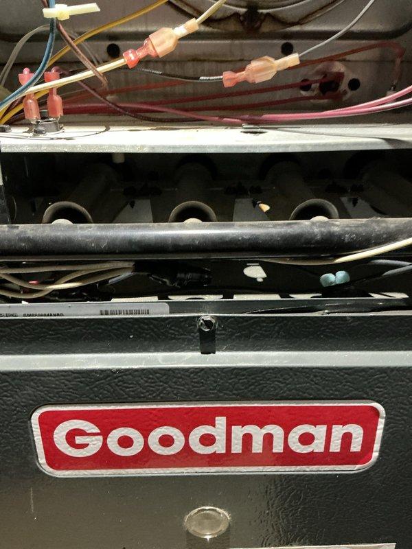 Diagnosed and resolved issue with Goodman furnace that was running continuously. Determined the problem was related to thermostat functionality rather than the furnace itself. Installed new batteries in the thermostat which successfully resolved the issue, restoring normal system operation and cycling.