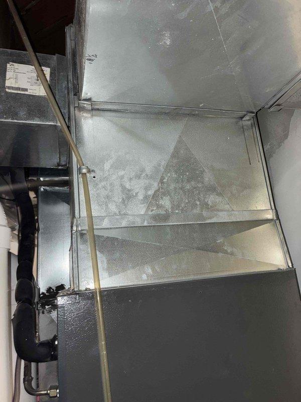 Performed scheduled heating maintenance on two furnaces. Conducted combustion analysis using Testo 310 analyzer with readings showing proper operation (CO2 10.18%, temperature 74°F). Inspected ductwork and insulated piping for proper installation and condition, noting normal dust accumulation but no significant issues requiring remediation.