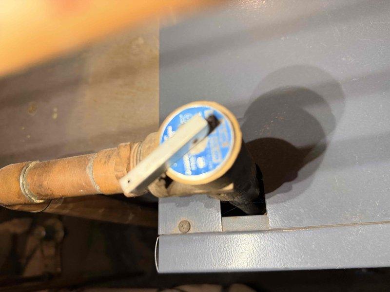 Conducted scheduled boiler maintenance service and inspected system components including copper piping and pressure gauge. Customer declined additional plumbing and electrical services that were recommended based on observed system condition.