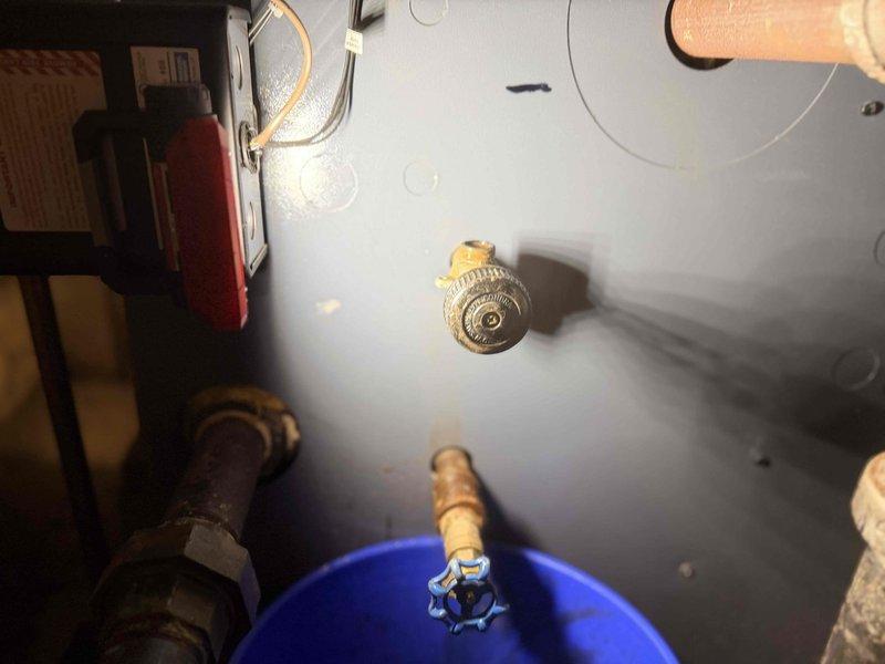 Responded to no-heat call for residential boiler system. Upon inspection, identified faulty pressure regulator valve and air in system as root causes. Bled air from system, replaced pressure regulator, and restored proper system pressure, successfully restoring heat functionality.