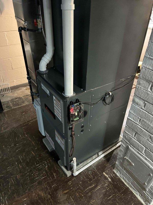 Successfully installed a complete HVAC system including a new 96% efficiency furnace with air conditioning and humidifier. All new ductwork was installed with proper connections to existing infrastructure, and system was fully tested to ensure optimal performance.