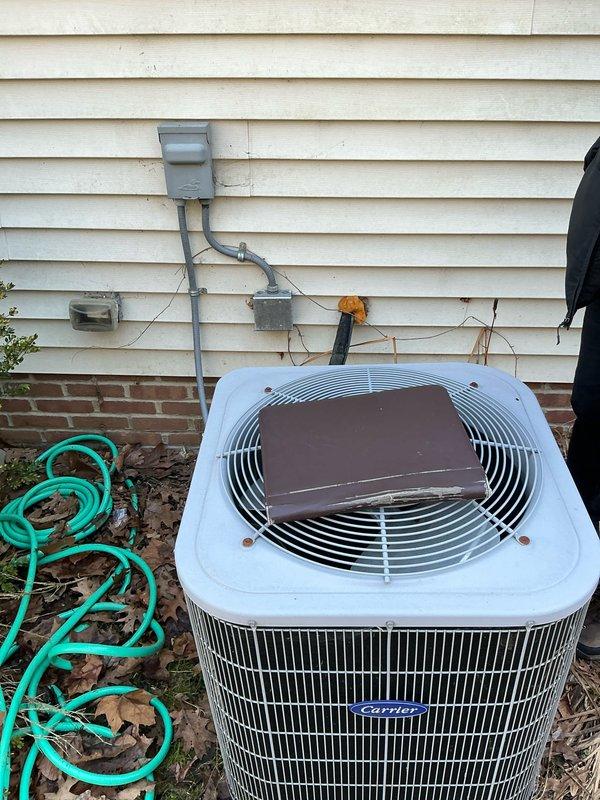Conducted assessment of existing HVAC system, including inspection of galvanized ductwork in utility area and aging Carrier outdoor condensing unit. Presented furnace replacement options to customer and discussed temporary heating solutions while evaluating complete system replacement needs.