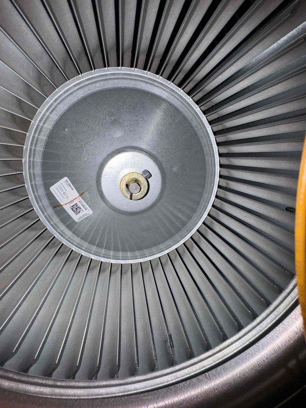 Completed annual maintenance service on Goodman furnace system. Inspected and cleaned blower wheel assembly, confirming proper operation with no debris accumulation. Verified all ventilation connections, ductwork, and electrical components are functioning correctly with no signs of deterioration.