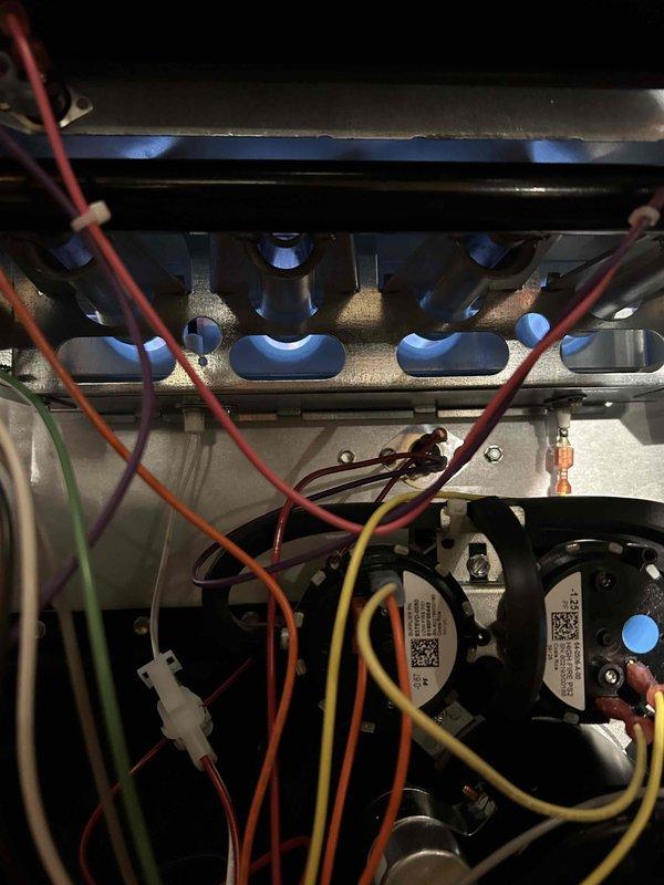 Completed installation of new 96% efficiency furnace with matching air conditioning system and 50-gallon hot water tank. All components were properly wired with control assembly connections verified, and ventilation systems were installed according to manufacturer specifications. System was fully tested and is operating at optimal performance levels.