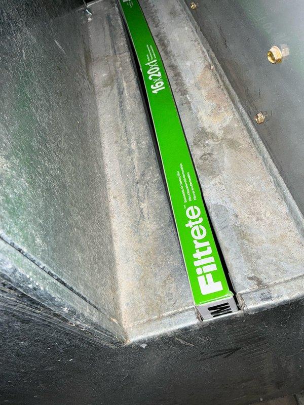 Conducted comprehensive inspection of existing HVAC system for potential full replacement. Examined air filtration system (Filtrete 16x20x1 filter) showing significant dust accumulation in ductwork. Evaluated electrical panel and wiring configuration to assess compatibility with replacement options.