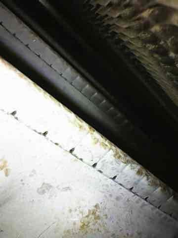 Performed routine heating maintenance on boiler system. Inspected heat exchanger, blower motor, and control board components for proper operation. Identified and documented moisture damage/discoloration at the seam where unit connects to concrete surface.