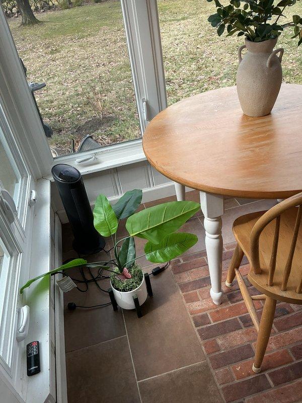 Performed scheduled preventative maintenance on residential furnace system. Inspected ductwork configuration and connections in mechanical area, ensuring proper installation and integrity. Verified operation of supplementary heating unit in sunroom area, confirming all components functioning within normal parameters.