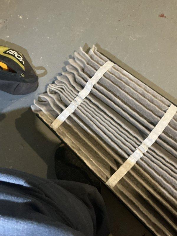 Performed scheduled monthly heating system maintenance which included inspection and replacement of dirty pleated air filter. System components including barcode-labeled mechanical parts were examined for proper operation. All systems functioning normally after service.