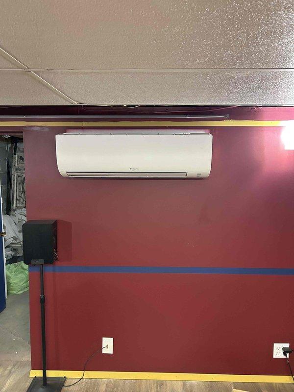Completed installation of Daikin 4MXM36AVFUA multi-zone heat pump system with wall-mounted indoor air handler. Replaced existing head and condenser units with new R32 refrigerant equipment, verifying proper electrical connections (208/230V, 60Hz) and system operation per manufacturer specifications.