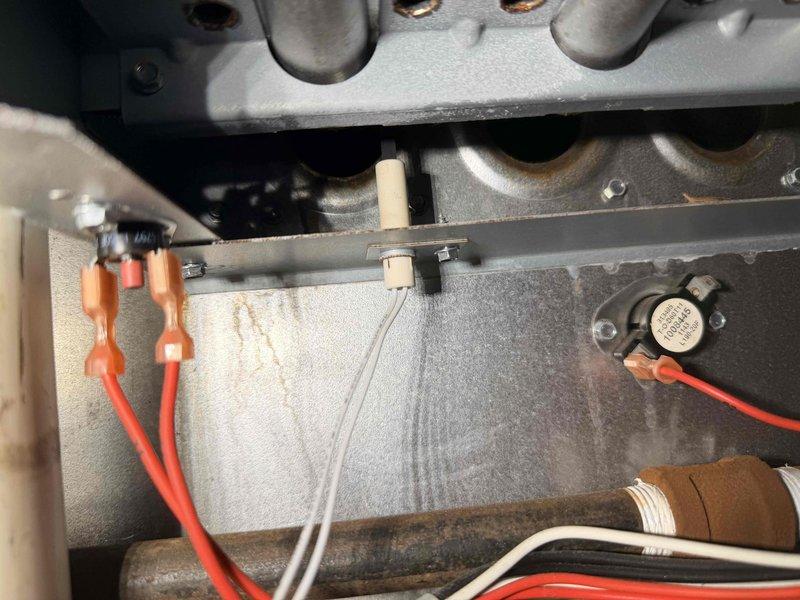 Performed scheduled heating maintenance on two furnace systems. Inspected internal components including electrical connections, wiring integrity, and blower assembly. Evaluated filter condition which showed signs of dust accumulation and examined heat exchanger for possible water staining/discoloration; conducted diagnostic testing with multimeter to verify proper system operation.
