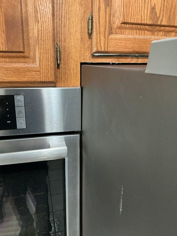 Responded to a service call regarding water leakage into basement from refrigerator water line. Inspected plumbing connections and discovered kinked water supply line to refrigerator. Replaced damaged basement shut-off valve and properly reinstalled water line to eliminate leak.