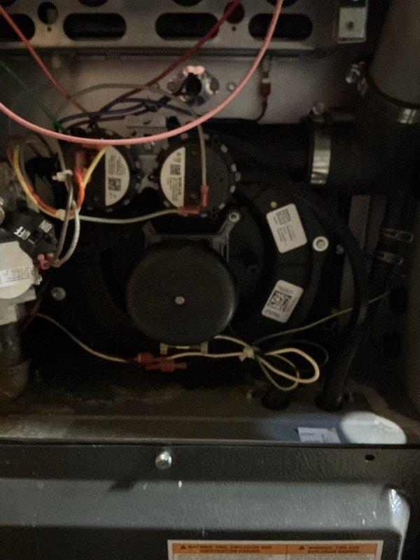 Responded to no-heat call on Goodman furnace less than 10 years old. Performed diagnostic inspection of internal components including blower motor, wiring connections, and ventilation system. Identified and resolved issue, restoring proper heating function to the unit.
