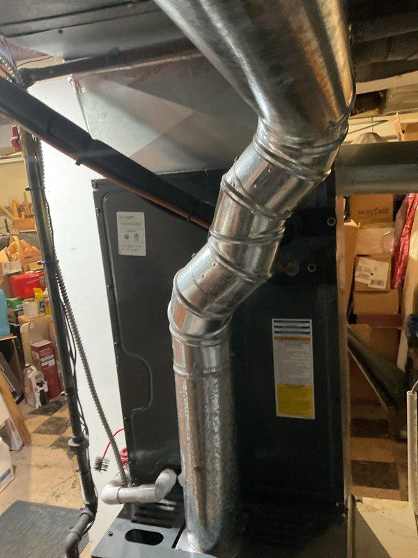 Performed scheduled heating maintenance on Goodman furnace system. Inspected the unit, ductwork, and condensate drain lines; all components were found to be in good working condition. Noted customer requires a replacement filter, which will need to be supplied on follow-up visit.