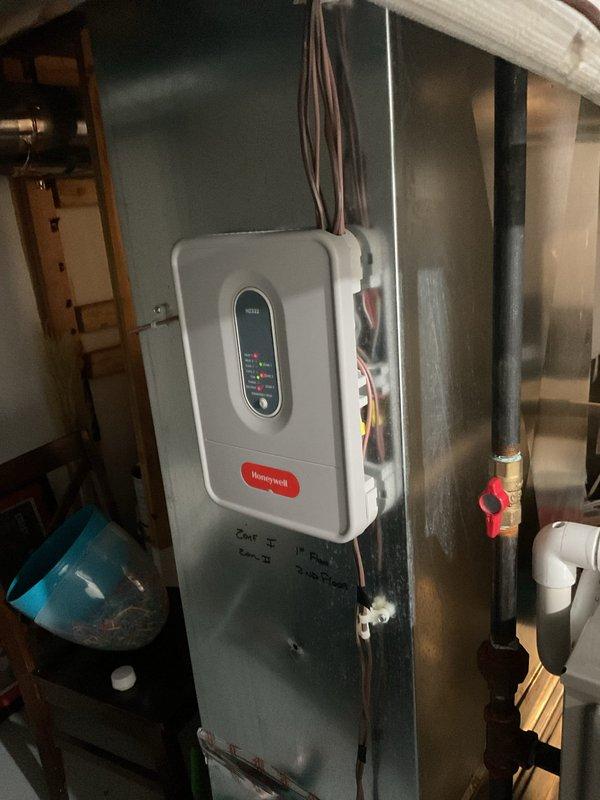 Performed routine heating maintenance service on gas furnace system with Honeywell controller. Inspected and verified proper operation of ductwork, connections, and associated plumbing components. System is functioning within normal parameters with no issues detected.