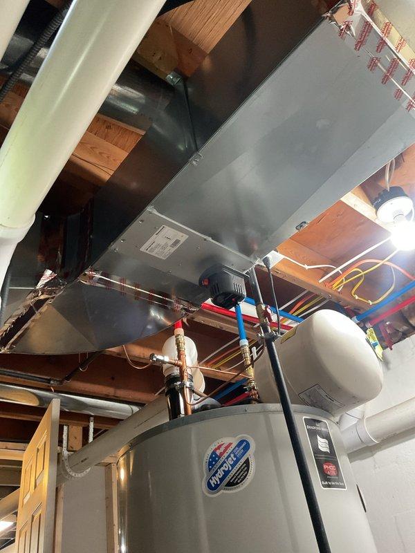 Performed routine heating maintenance service on gas furnace system with Honeywell controller. Inspected and verified proper operation of ductwork, connections, and associated plumbing components. System is functioning within normal parameters with no issues detected.