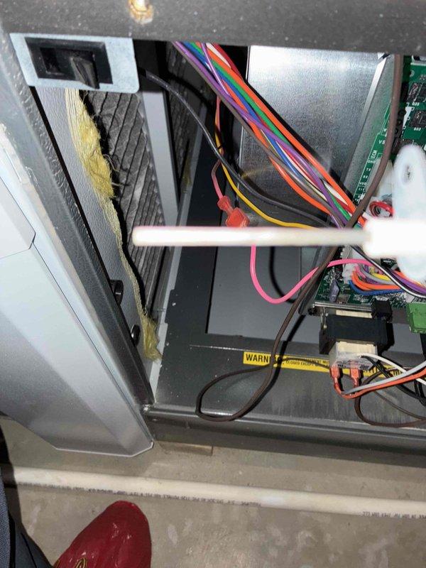 Performed first-year heating system maintenance including thorough inspection of electrical components and wiring. Tested control circuitry and inspected connections on circuit board and pressure switches. Verified proper operation of all system components with diagnostic tools.