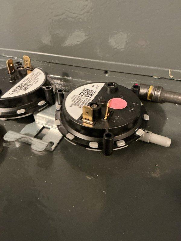 Returned to property to complete scheduled inducer motor and pressure switch replacement. Upon installation, confirmed proper functioning of the heating system with visual verification of complete blue flame combustion pattern at the burners. New pressure switches were properly mounted and connected to ensure safe system operation.