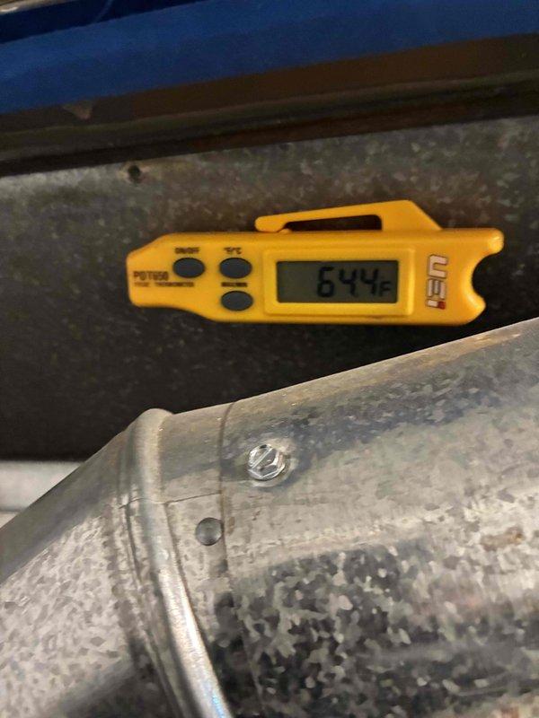 Performed routine heating system maintenance including pressure testing with digital manometer (reading 644E) on ductwork and inspection of insulation panels. All components were found to be in normal operating condition with expected wear patterns; no repairs required at this time.