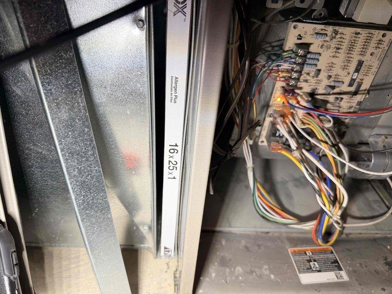 Performed scheduled preventative maintenance on Allegany Plus furnace system. Inspected control board connections and verified proper wiring integrity on main circuit board. Examined heat exchanger components, insulation, and mounting hardware for proper operation and condition.