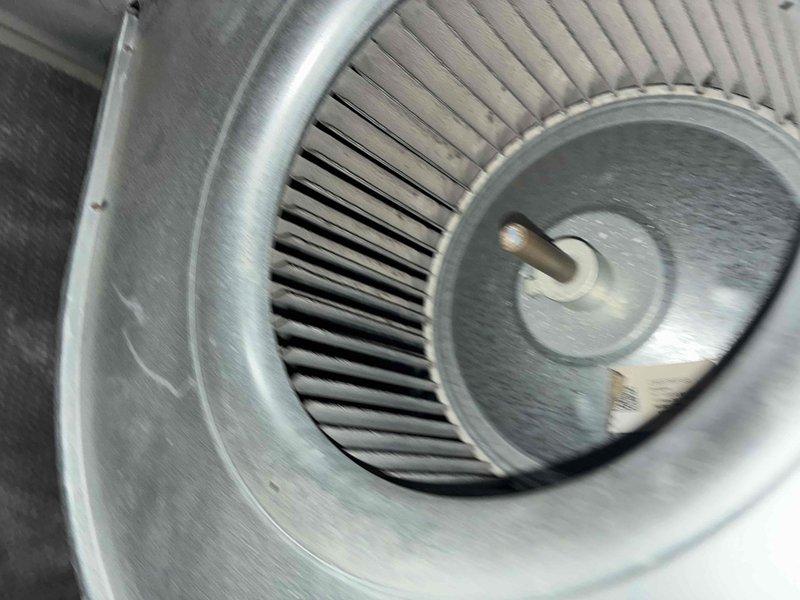 Performed scheduled heating maintenance on residential furnace system. Conducted diagnostic testing with digital measurement instrument on internal components and inspected blower wheel assembly for proper operation. System functioning normally with no issues identified.