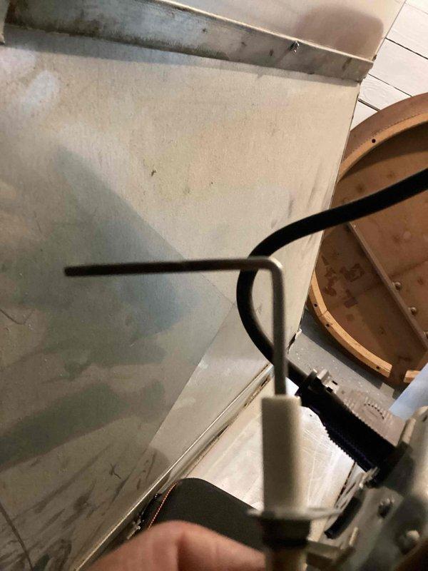 Performed scheduled heating maintenance inspection that revealed moisture damage on interior wall surface. Diagnostic testing with moisture meter showed elevated readings of 1.75 in the affected area. System components were examined with special attention to potential condensation or leak sources near the damaged wall section.