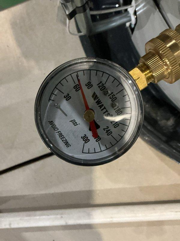 Successfully installed new 50-gallon power vent water heater, replacing existing unit. System tested to verify proper operation with pressure reading of approximately 120-130 PSI. All connections secured and installation completed according to manufacturer specifications.