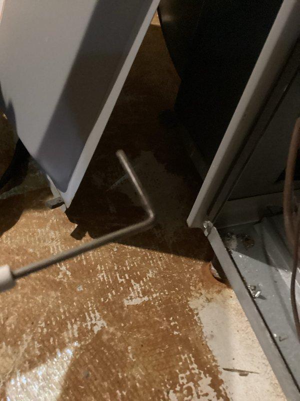 Performed routine heating maintenance service on Honeywell system. Conducted electrical testing with multimeter (PRO DL379) to verify proper voltage readings of 0.115 and 0.085. Observed moisture accumulation near equipment base requiring further monitoring.