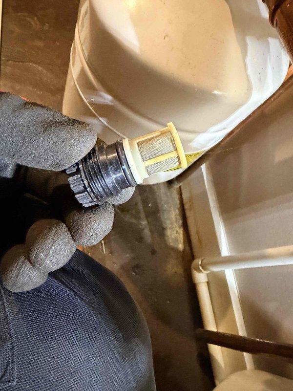 Conducted scheduled water boiler maintenance service. Inspected filtration components and plumbing connections, focusing on proper fitting integrity. Performed standard checks on pipe connectors and fittings to ensure optimal heating system performance.