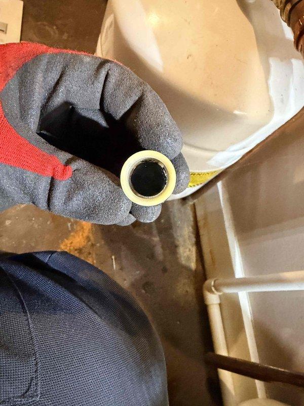 Conducted scheduled water boiler maintenance service. Inspected filtration components and plumbing connections, focusing on proper fitting integrity. Performed standard checks on pipe connectors and fittings to ensure optimal heating system performance.