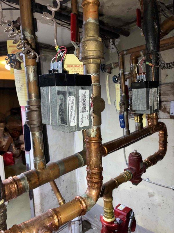Performed scheduled maintenance on water boiler system. Conducted electrical diagnostics using clamp meter to verify proper amperage readings on pump components. Inspected zone valves, copper piping network, and brass fittings for proper operation and signs of wear.